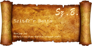 Szitár Betta névjegykártya
